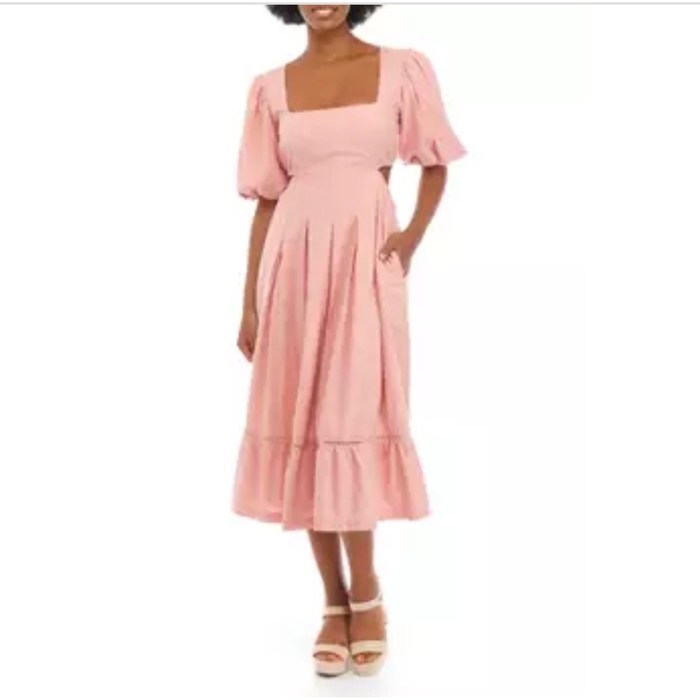 Elegant Pink Midi Dress